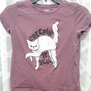 Old Navy Halloween Kid Size 10-12~ Short Sleeve T-Shirt Tee "Creepin it Real"